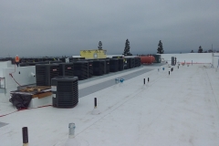 low slope rooftop photo taken with a drone for safe roof inspections and assessments