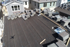 aerial view of rooftop after dry-in is complete prepared for installation of roof finish material