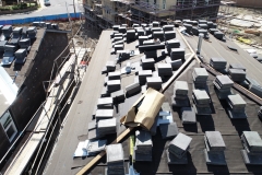 drone view of rooftop after dry-in is complete and prepared for installation of roof finish material