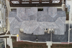 aerial still of a finished rooftop used for a safe and accurate final roof inspection