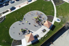 aerial view of park playground taken with a drone