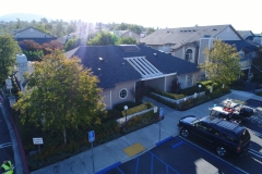 aerial view of new construction building taken with a drone