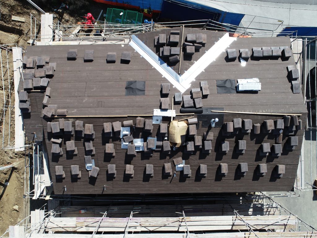 bird's eye view of rooftop